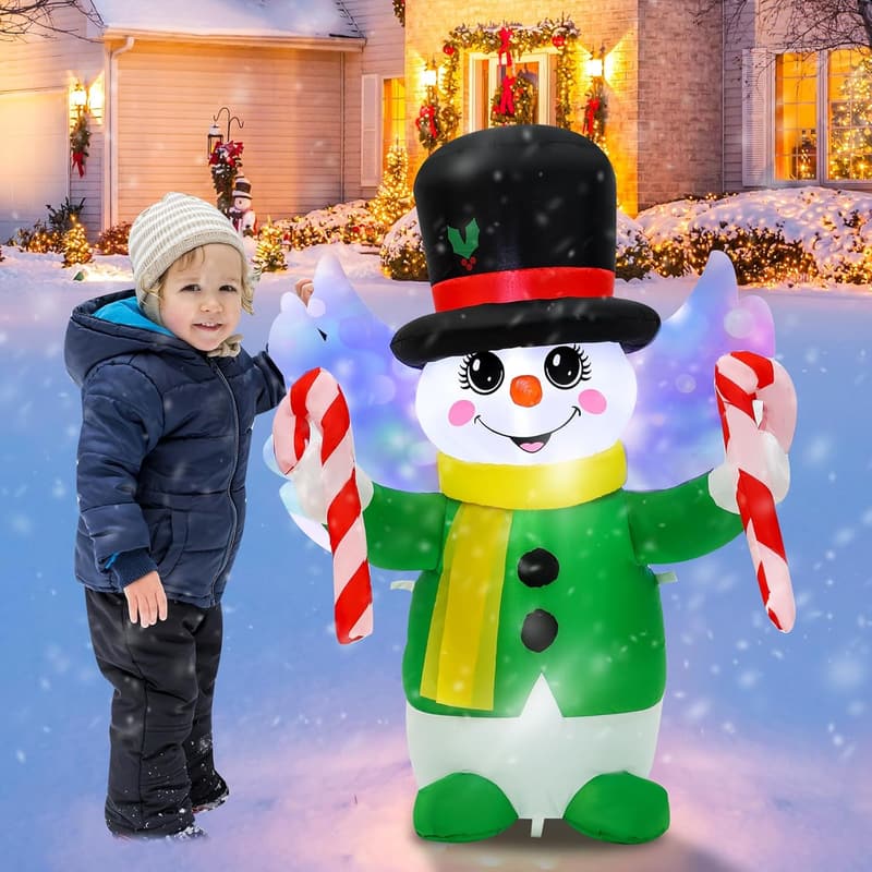 Christmas Snowman Inflatable with LED Lights for Outdoor Decor