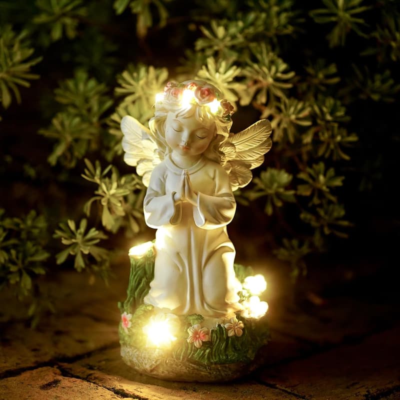 Solar Angel Garden Statue - Outdoor Decor Gift for Mom