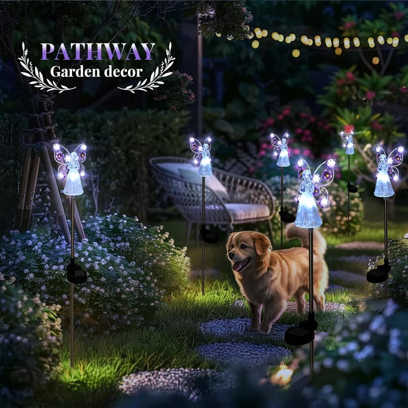 Solar Angel Garden Stake Lights - 2 Pack for Memorials