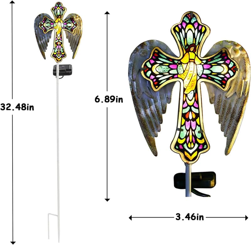 Jesus Cross Solar Garden Stake Lights - Memorial Gifts for Mom