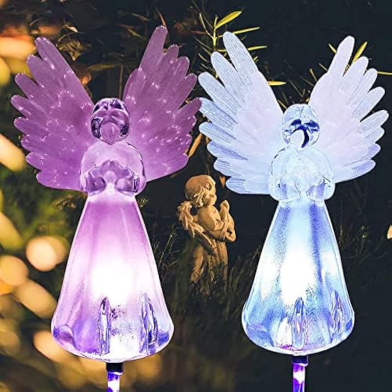 Solar Angel Lights - 2 Pack Color Changing Garden Stakes
