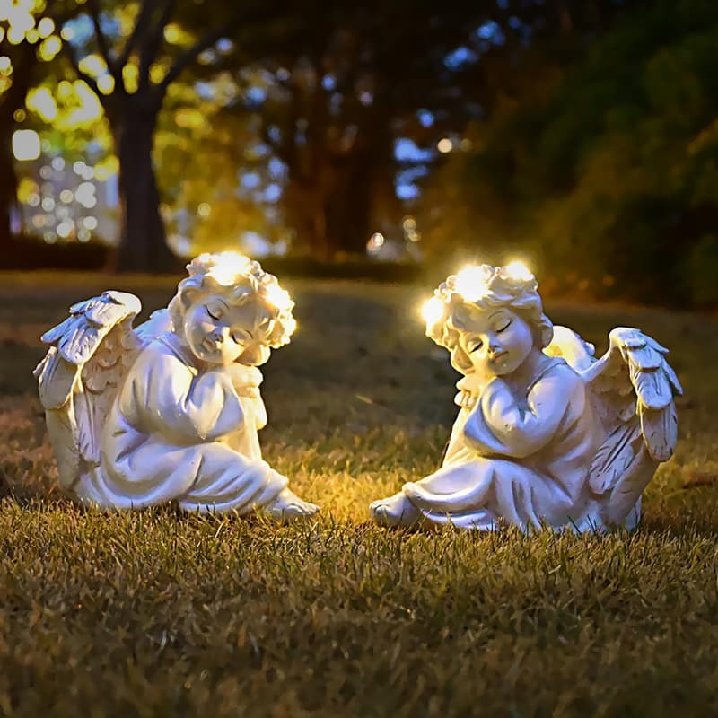 Christmas Angel Statue Solar Garden Decor - Memorial Gift for Mom