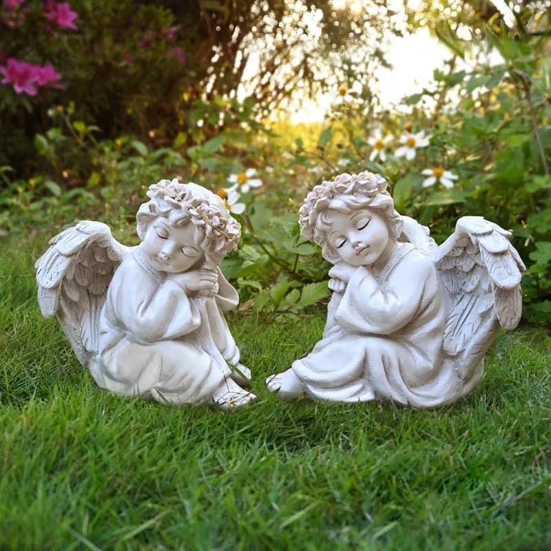 Christmas Angel Statue Solar Garden Decor - Memorial Gift for Mom