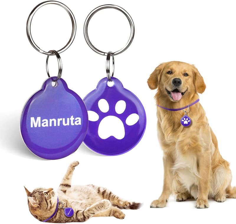 Waterproof RFID Microchip Pet Collar Tags - 2 Pack (Blue)