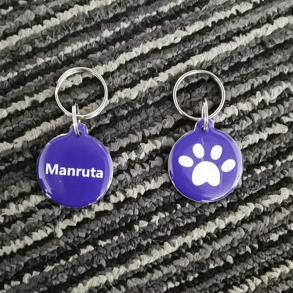 Waterproof RFID Microchip Pet Collar Tags - 2 Pack (Blue)