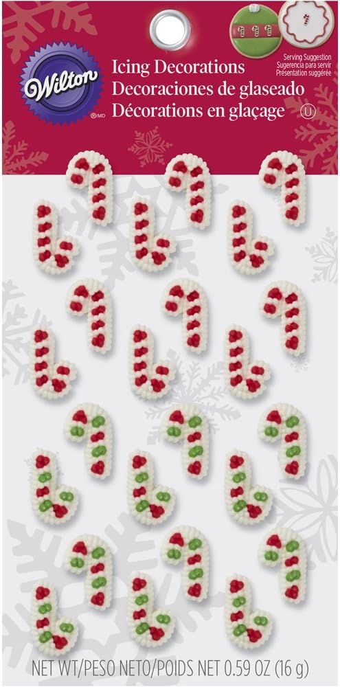 Mini Candy Cane Edible Cupcake Toppers for Holidays
