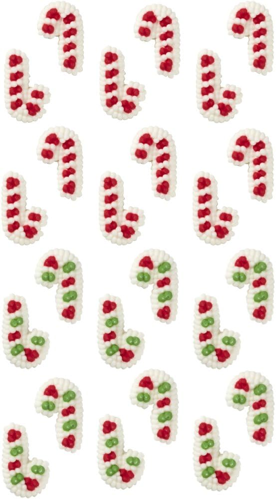 Mini Candy Cane Edible Cupcake Toppers for Holidays