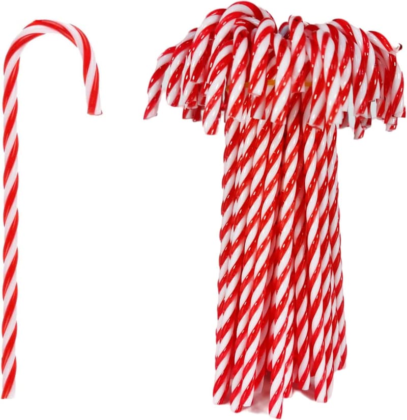 Christmas Candy Canes - 50 Pcs 5.9 Inch Red & White Ornaments