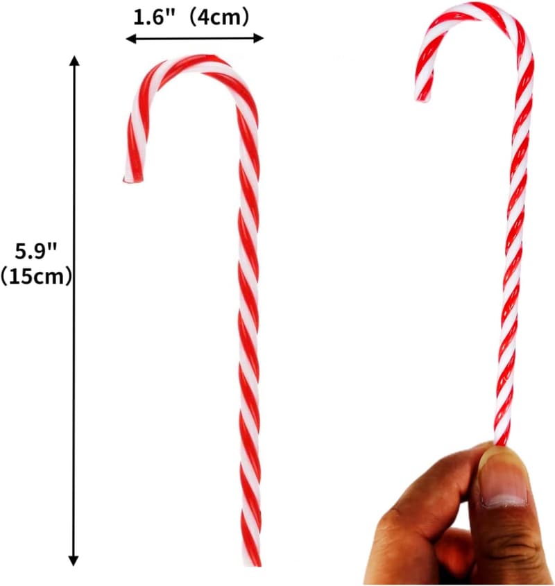 Christmas Candy Canes - 50 Pcs 5.9 Inch Red & White Ornaments