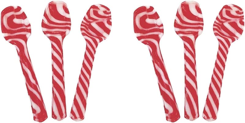 Candy Cane Peppermint Edible Spoons - Christmas Party Favor (6)