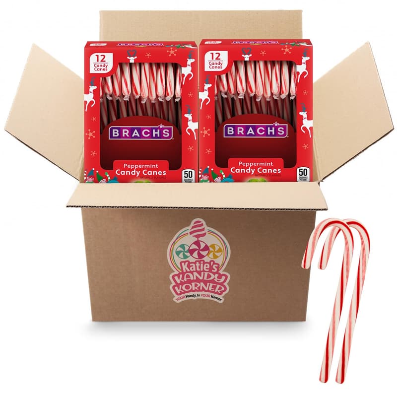 Bulk Peppermint Candy Canes – 12 Individually Wrapped for Christmas
