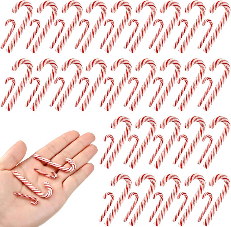 60 Pcs Rainbow Peppermint Fake Candy Ornaments for Christmas Decor