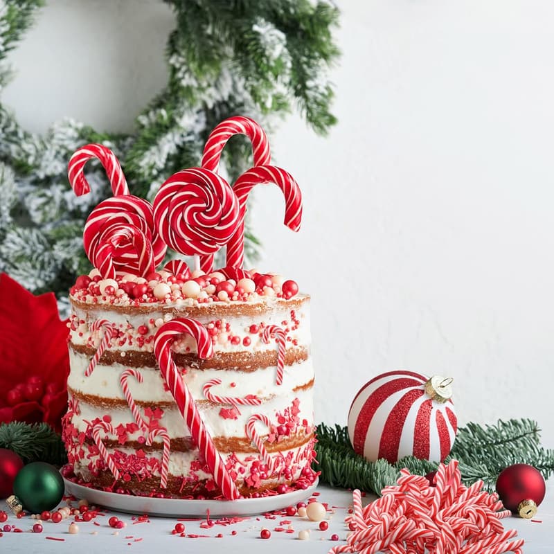 60 Pcs Rainbow Peppermint Fake Candy Ornaments for Christmas Decor