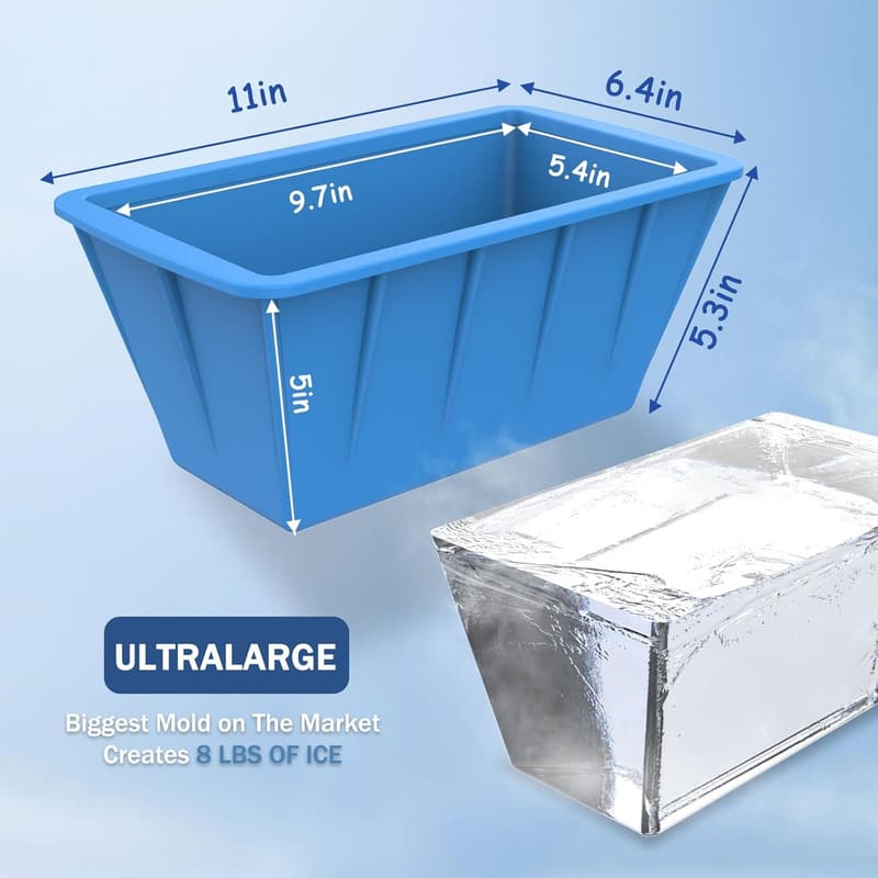 Extra Large Silicone Ice Cube Molds for Cold Plunge Baths