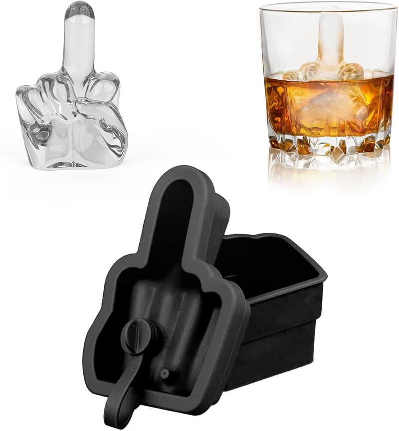 Funny Middle Finger Ice Cube Mold, Easy-Release Silicone