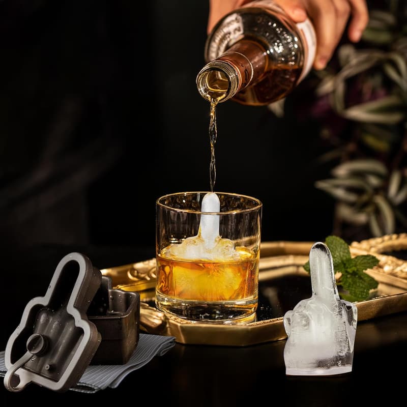Funny Middle Finger Ice Cube Mold, Easy-Release Silicone