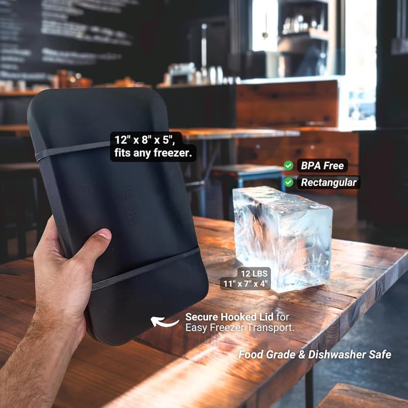 Giant Silicone Ice Block Mold with Lid for Ice Baths