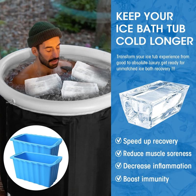 Extra Large Silicone Ice Block Molds for Cold Water Therapy