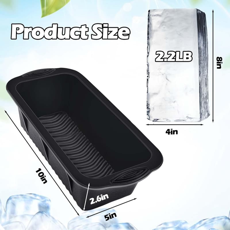 Extra Large Silicone Ice Cube Molds for Ice Baths - 2 Pack