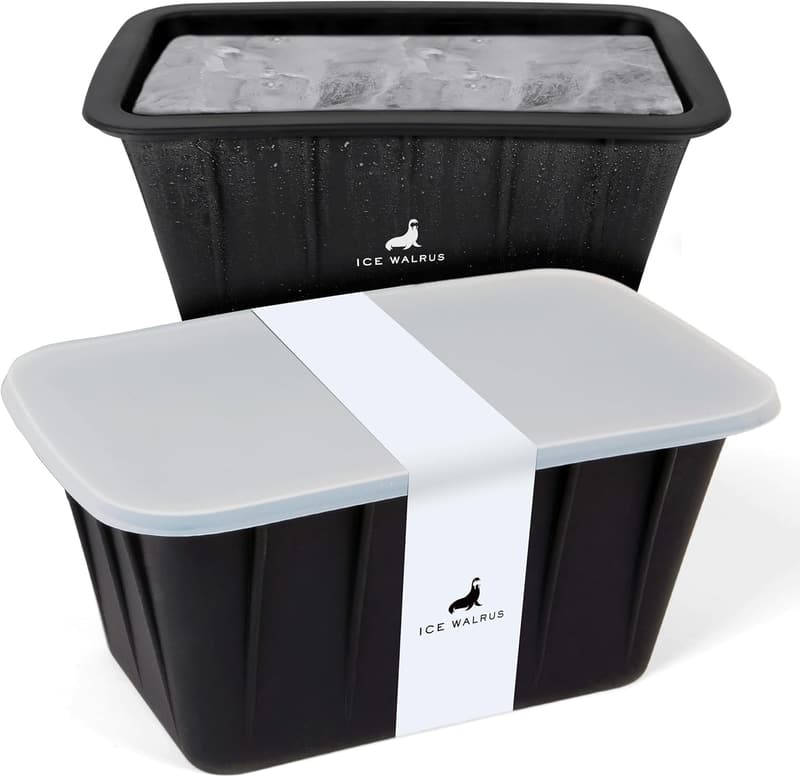Extra Large Silicone Ice Block Molds for Coolers (2-Pack)