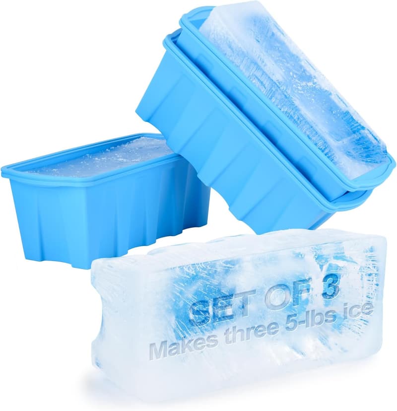 Extra Large Ice Block Mold 3-Pack – Steel Reinforced, Reusable