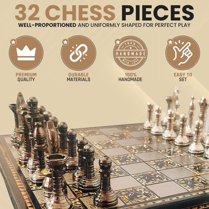 Premium Brass Chess Set with Complimentary Box