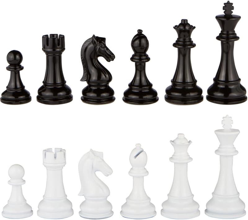 Minerva Black & White Heavy Metal Chess Set - 4.5