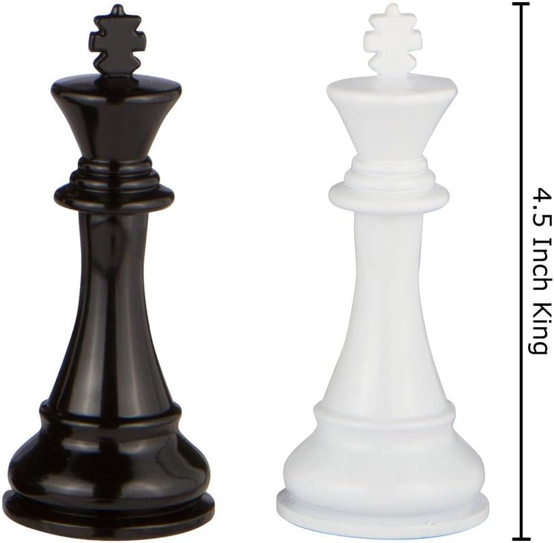 Minerva Black & White Heavy Metal Chess Set - 4.5
