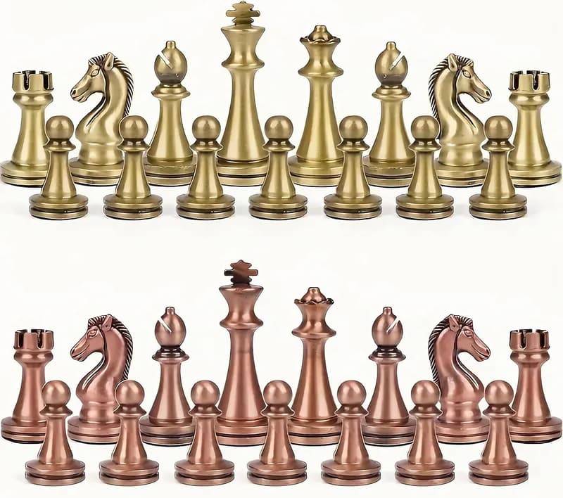 Weighted Metal Chess Pieces with 2 Extra Queens - 2.6