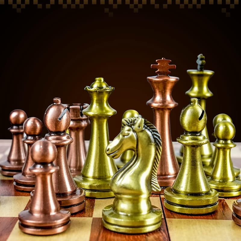 Weighted Metal Chess Pieces with 2 Extra Queens - 2.6