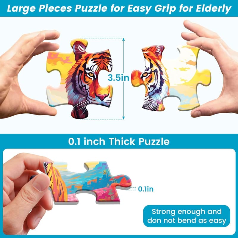 24 Large Piece Puzzles for Seniors - Easy Cognitive Games