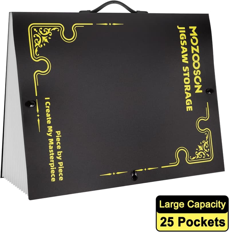 Jigsaw Puzzle Storage Folder with 25 Pockets, Dustproof Accessory