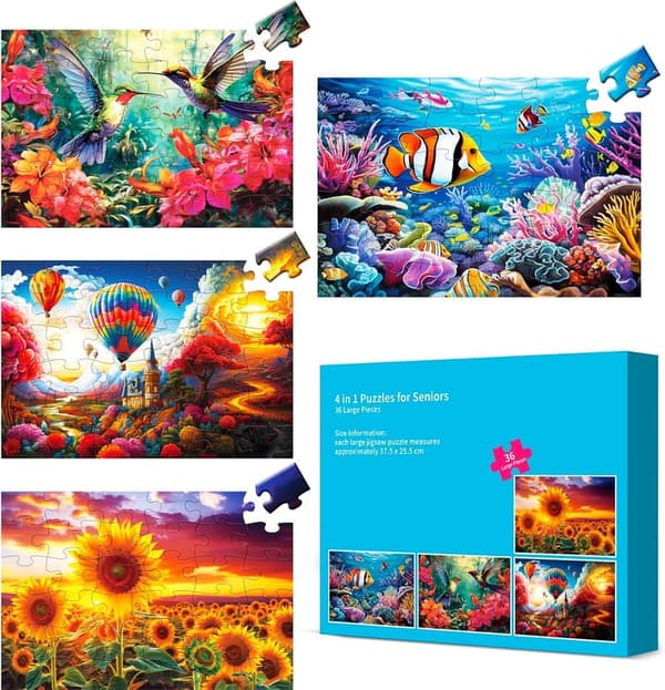 Large Piece Puzzles for Seniors - 36pcs Alzheimer's Memory Games