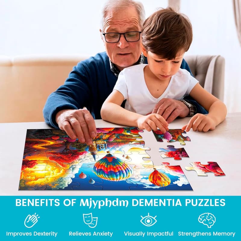 Large Piece Puzzles for Seniors - 36pcs Alzheimer's Memory Games