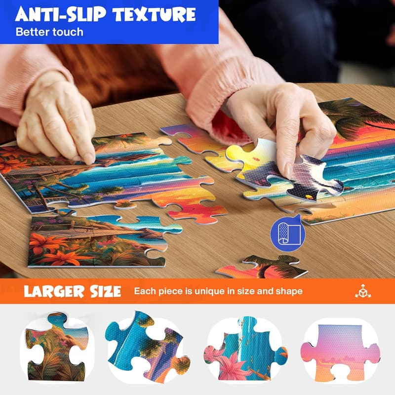 Large Piece Jigsaw Puzzles for Elderly with Storage Bags