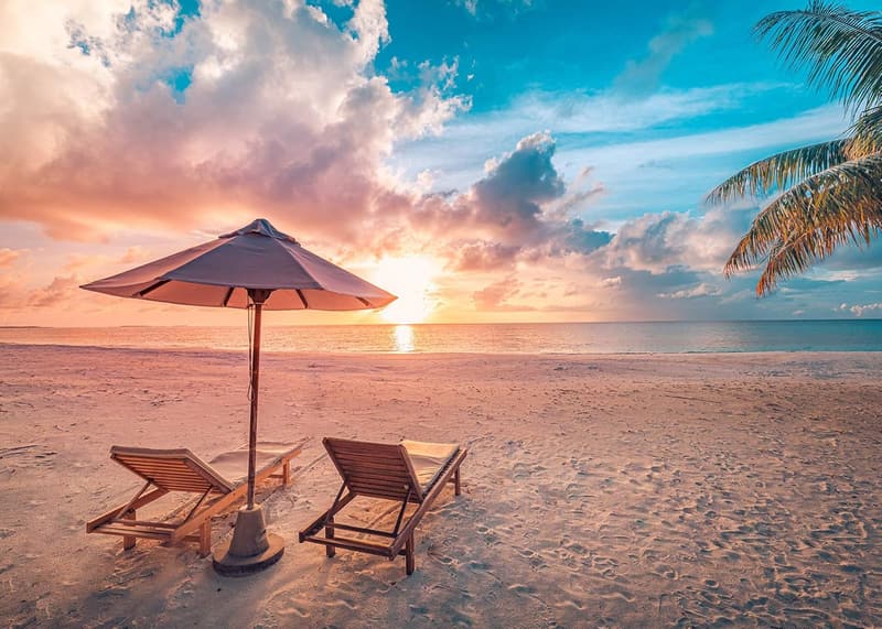 Tropical Ocean Sunrise 1000-Piece Jigsaw Puzzle for Adults