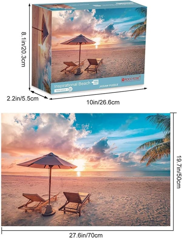 Tropical Ocean Sunrise 1000-Piece Jigsaw Puzzle for Adults