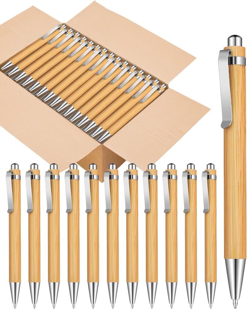 Bulk Bamboo Ballpoint Pens - 200pcs Customizable Gift Set