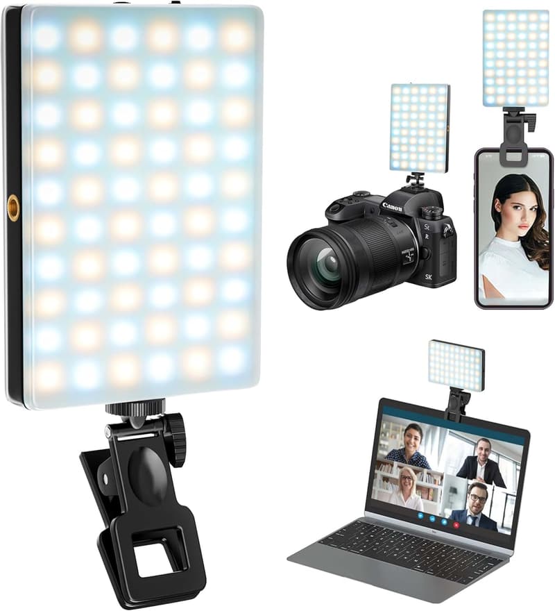 Rechargeable Selfie Light with 60 LEDs, 10 Brightness Levels