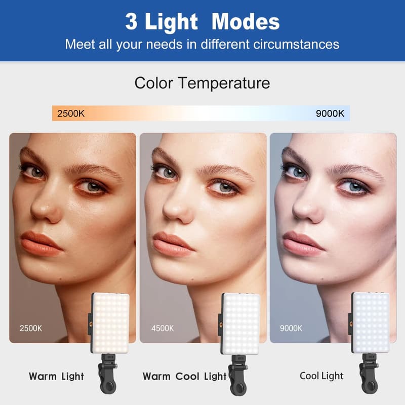 Portable 60 LED Selfie Light with Clip for Phones and Laptops