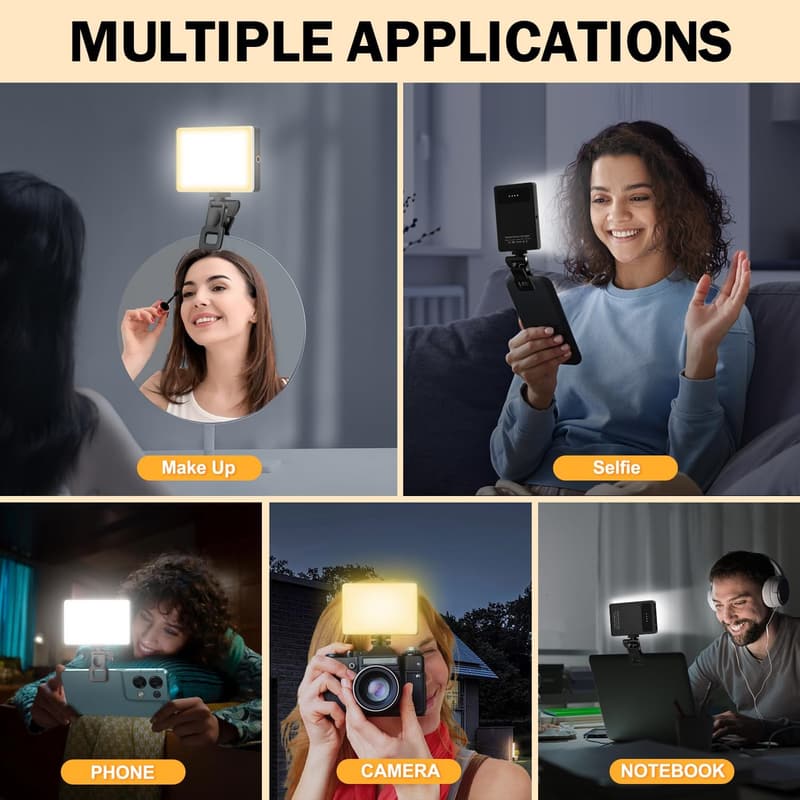 8000mAh Rechargeable Phone Light with 3 Adjustable Modes for Makeup