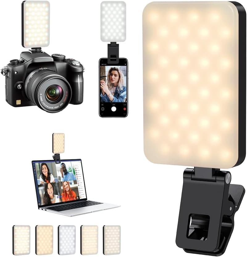 Rechargeable LED Selfie Ring Light with 5 Lighting Modes