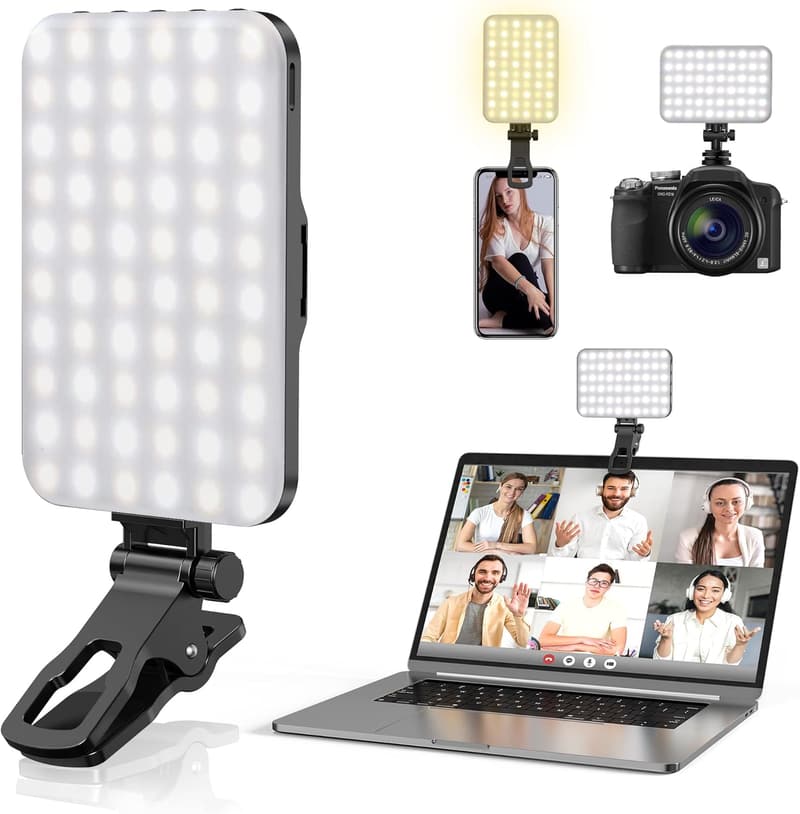 Portable Selfie Light with 60 LEDs and 10-Level Brightness