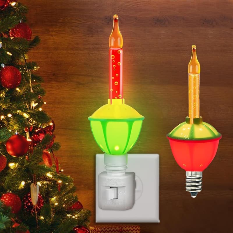 Vintage Multi-Color Bubble Light Night Lights - 2 Bulbs
