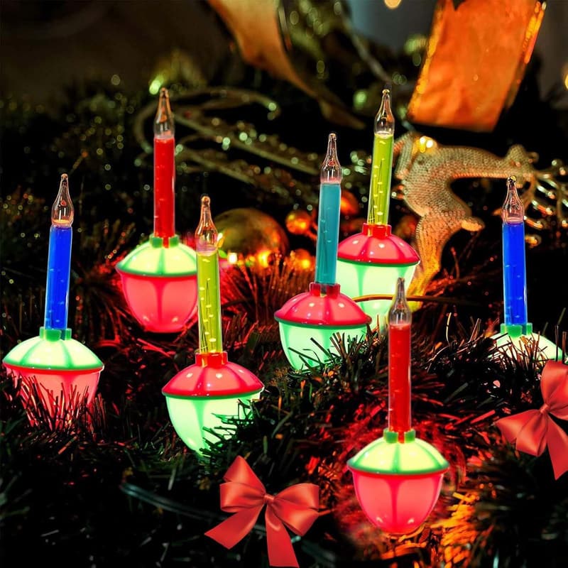Vintage Christmas Bubble Lights Set - 11Ft Multicolor String Lights