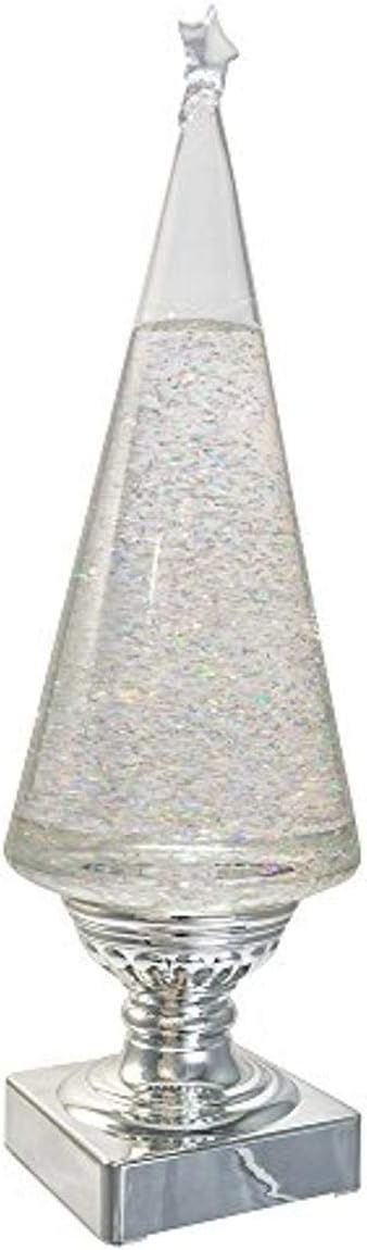 14-Inch Battery-Operated Lava Light Tree in Clear & Silver