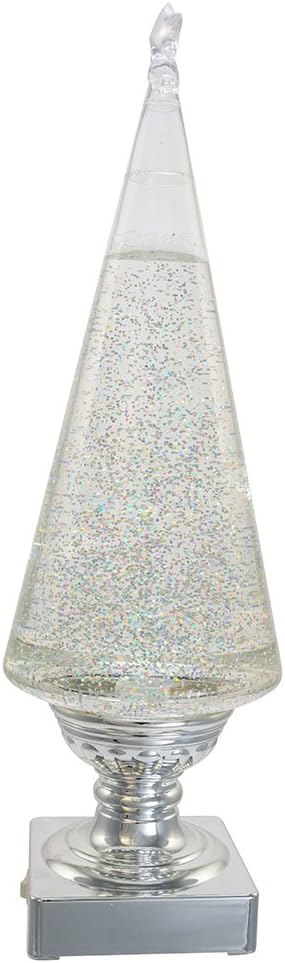 14-Inch Battery-Operated Lava Light Tree in Clear & Silver