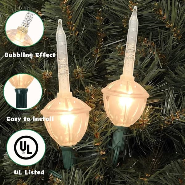 Vintage Bubble Light String Set for Holiday Decor - 11Ft, 8 Bulbs