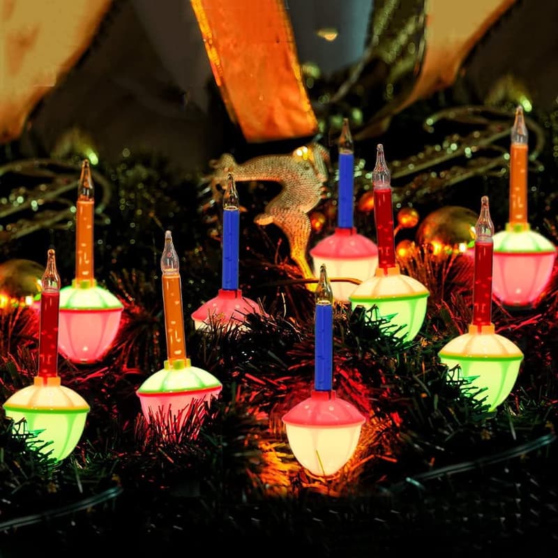 8.8Ft Vintage Multicolor Bubble Lights, 10 Bulbs for Holiday Decor