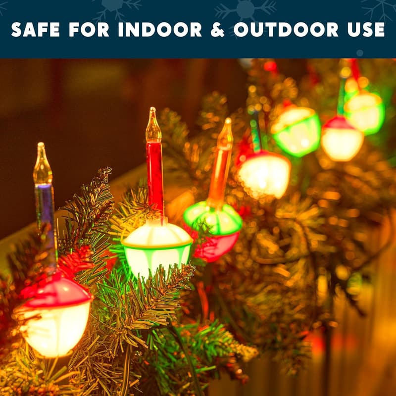 Vintage Bubble String Lights for Christmas Tree Decor (Multicolor)